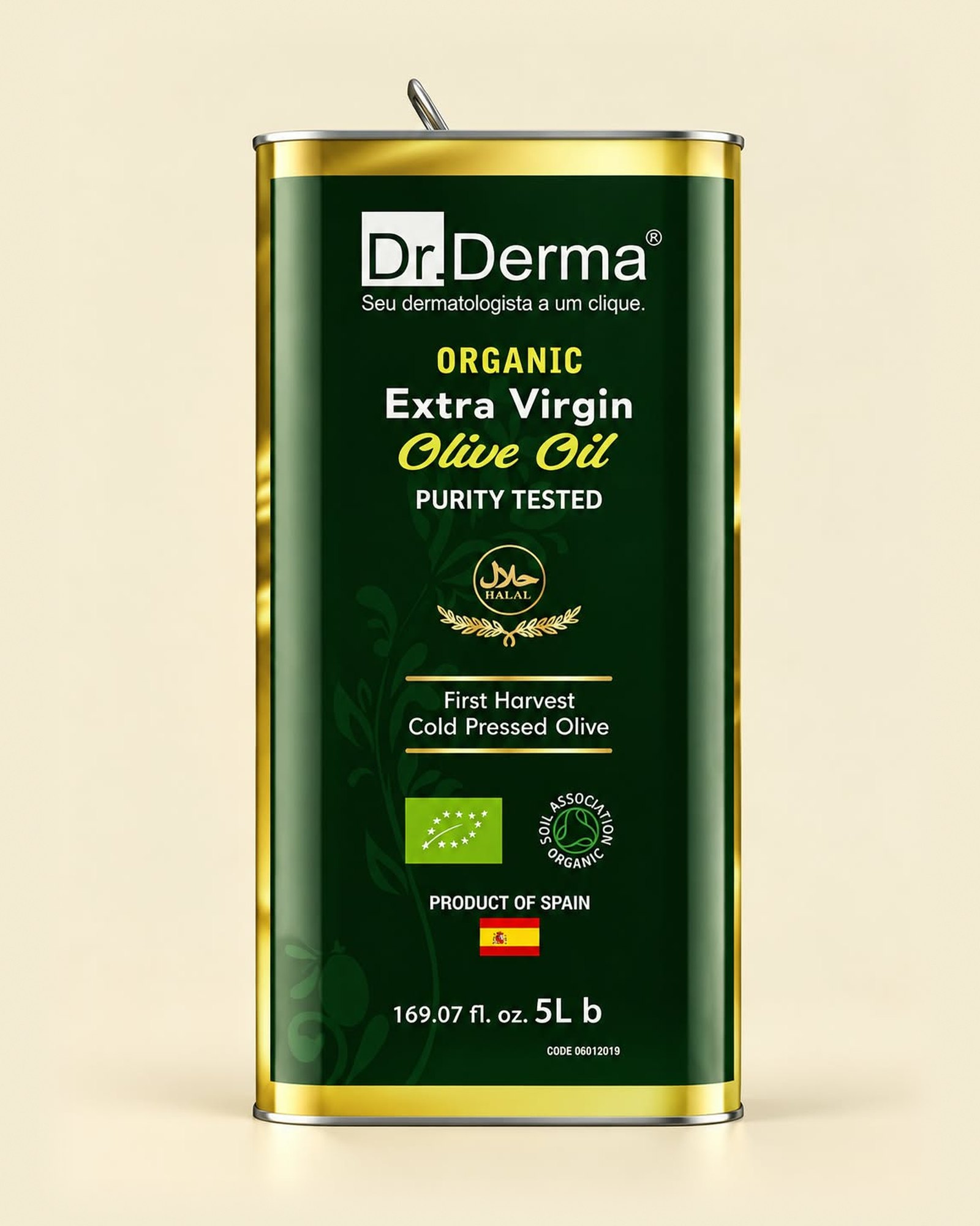 Dr. Derma Organic Extra Virgin Olive Oil 5 Litre Tin